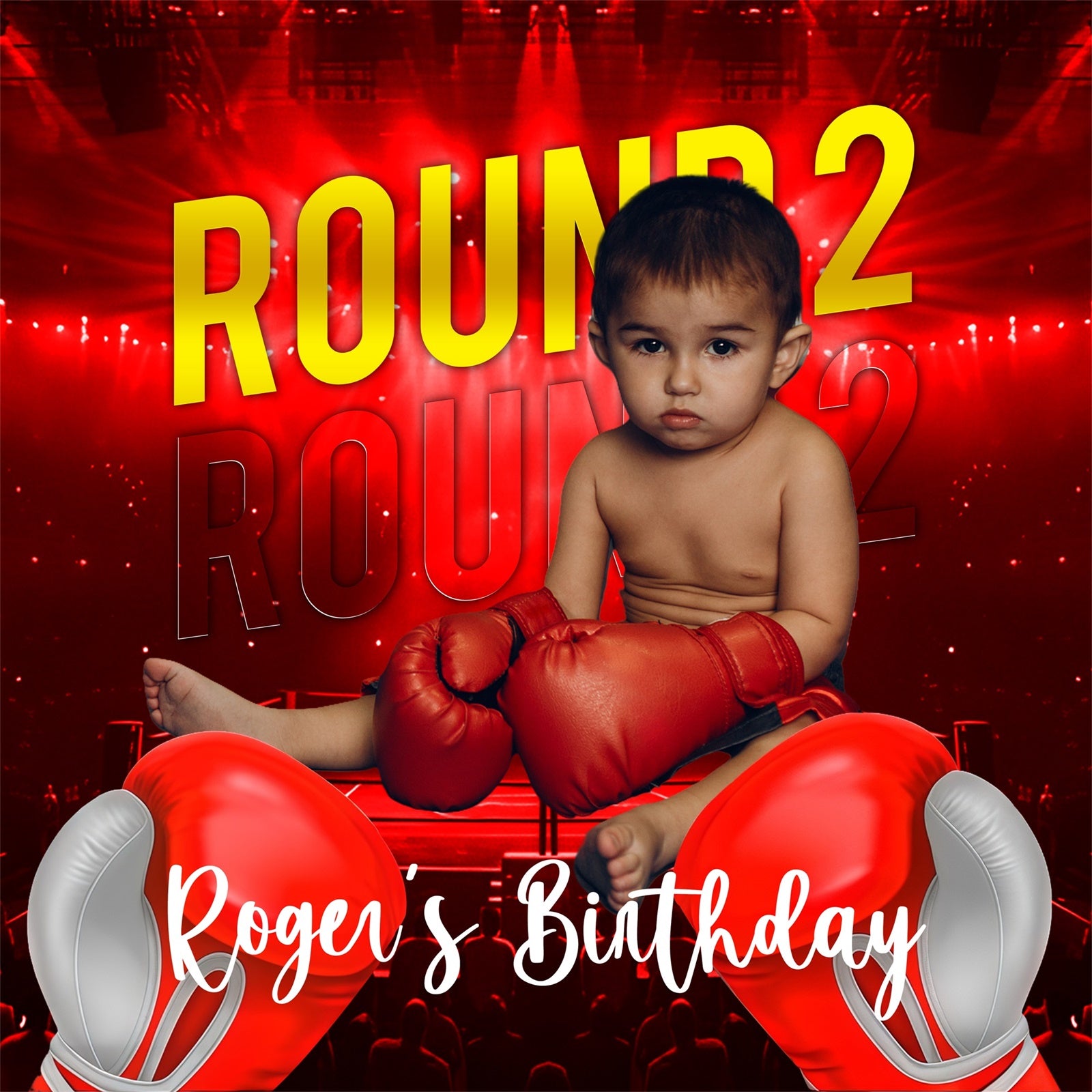 Backdrop For Birthday Party Baby Boxer 2nd Birthday Backdrop BRP6-70