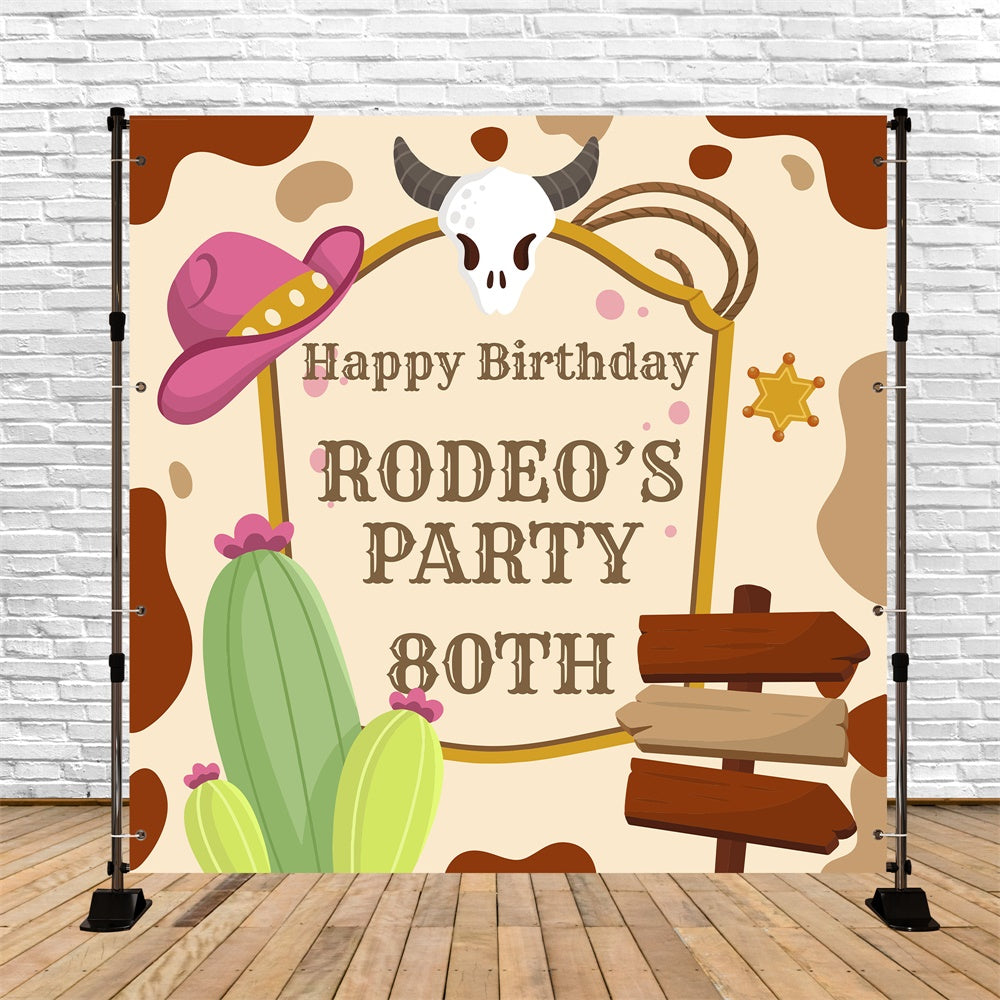 80th Birthday Backdrop Rodeo Bash Customized Backdrop BRP6-72