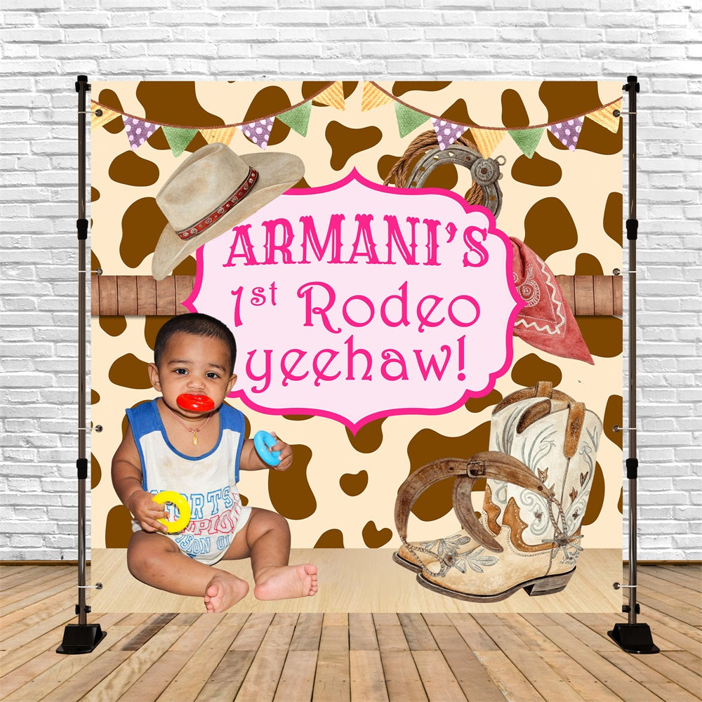 1st Birthday Backdrop Rodeo Cutie Personalized Backdrop BRP6-73