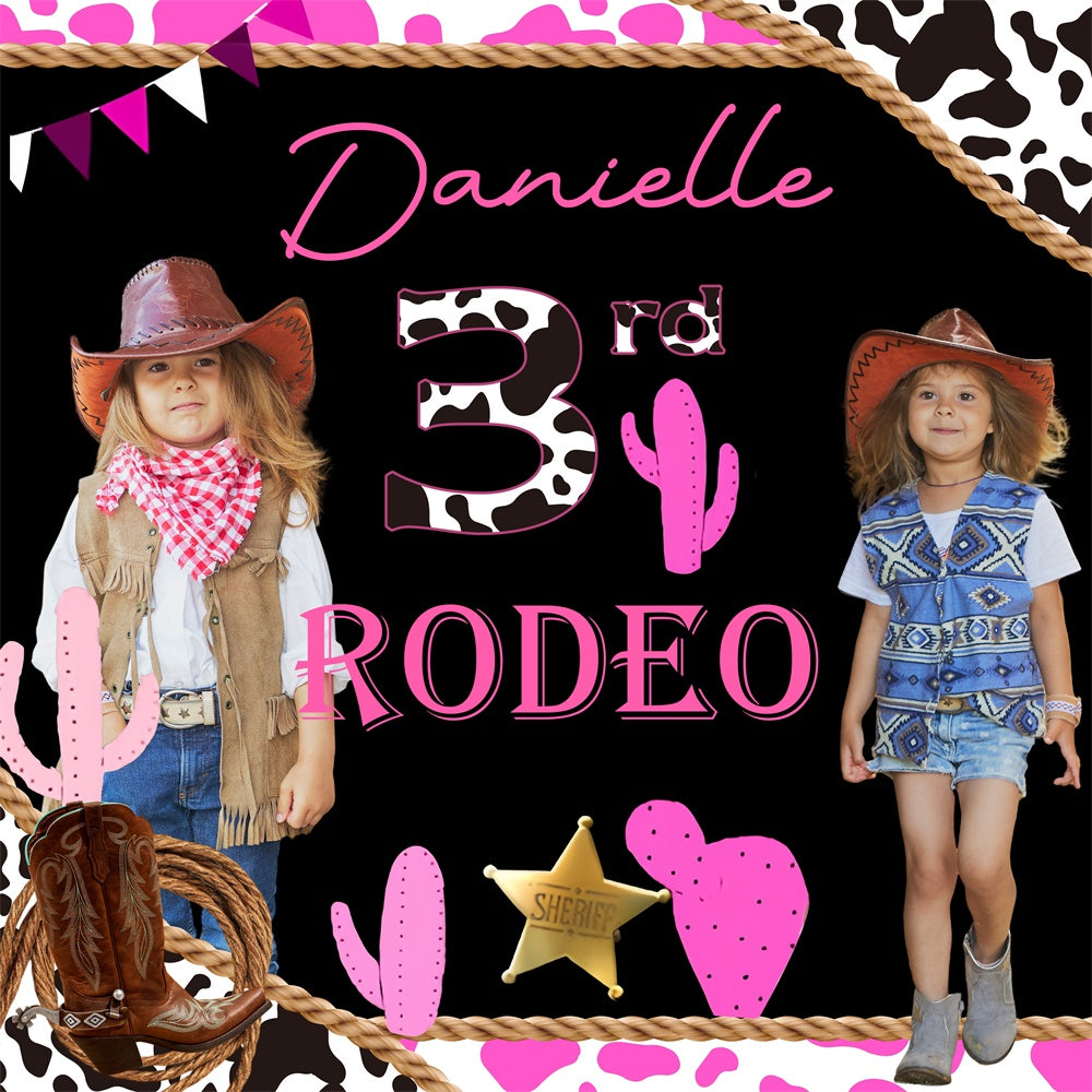 Customized Birthday Backdrop Cowgirl Rodeo Bash Backdrop BRP6-76