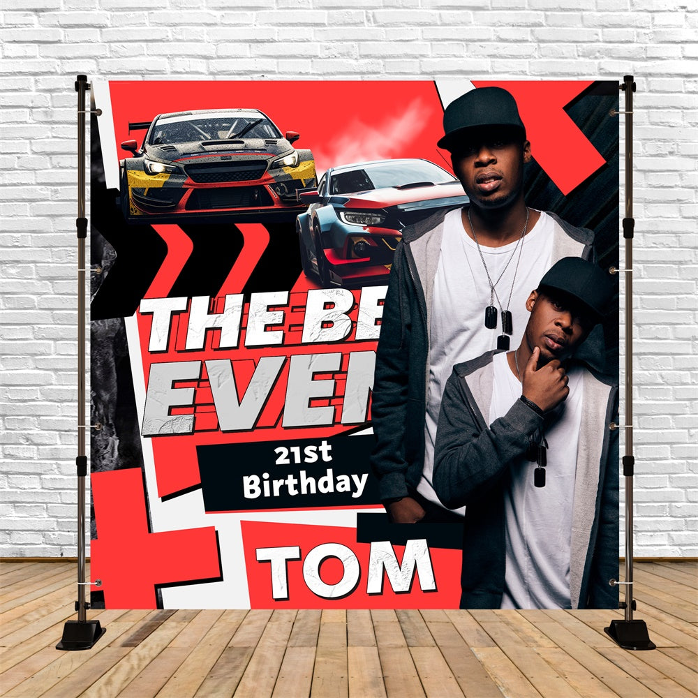 21st Birthday Backdrop Racer Celebration Custom Backdrop BRP6-77