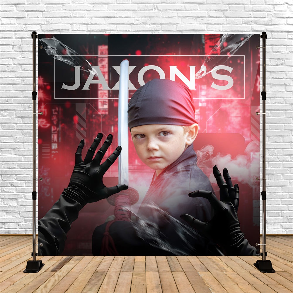 Birthday Party Backdrop Sword Smoke Personalized Backdrop BRP6-80