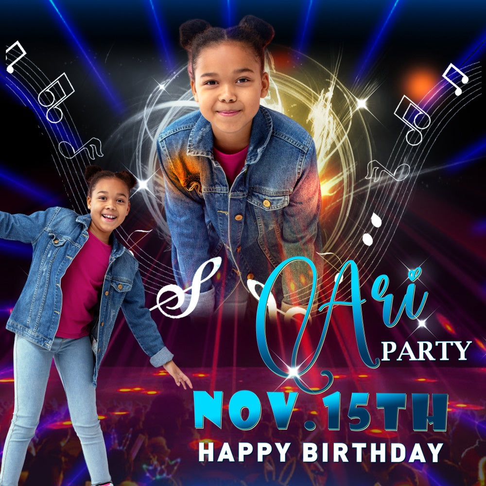 Customized Backdrop For Birthday Music Vibes Backdrop BRP6-81