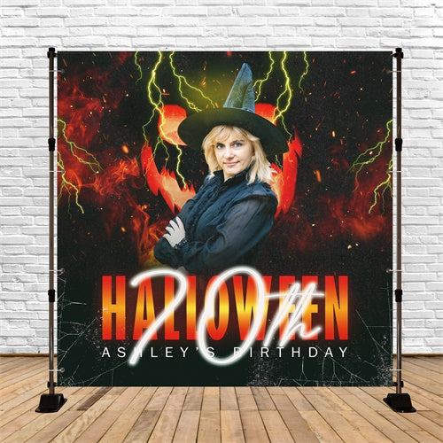 Halloween Birthday Backdrop Glam Witch Bash Custom Backdrop BRP6-86