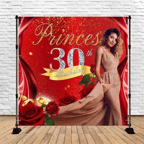 Backdrop Ideas For Birthday Glam Rose 30th Customized Backdrop BRP6-88