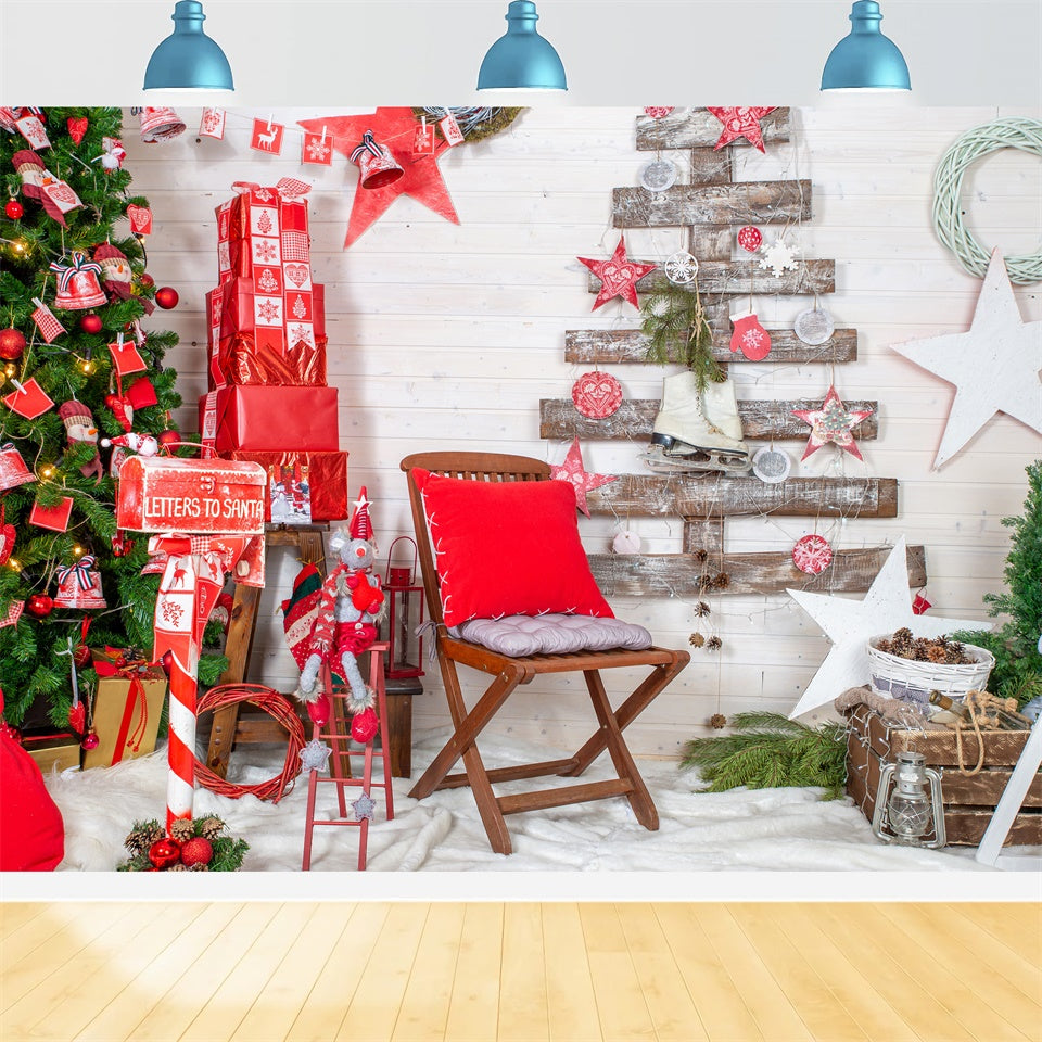 Christmas Tree Wall Decor Gift Stack Backdrop BRP8-153
