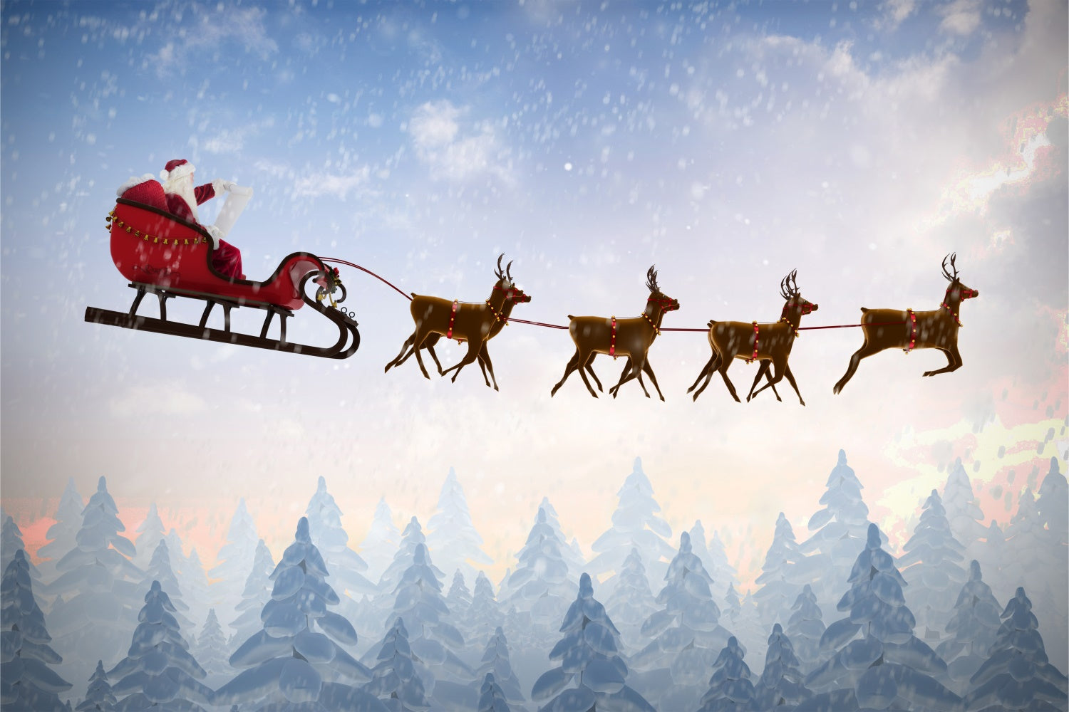 Christmas Santa's Magical Journey Backdrop BRP8-83