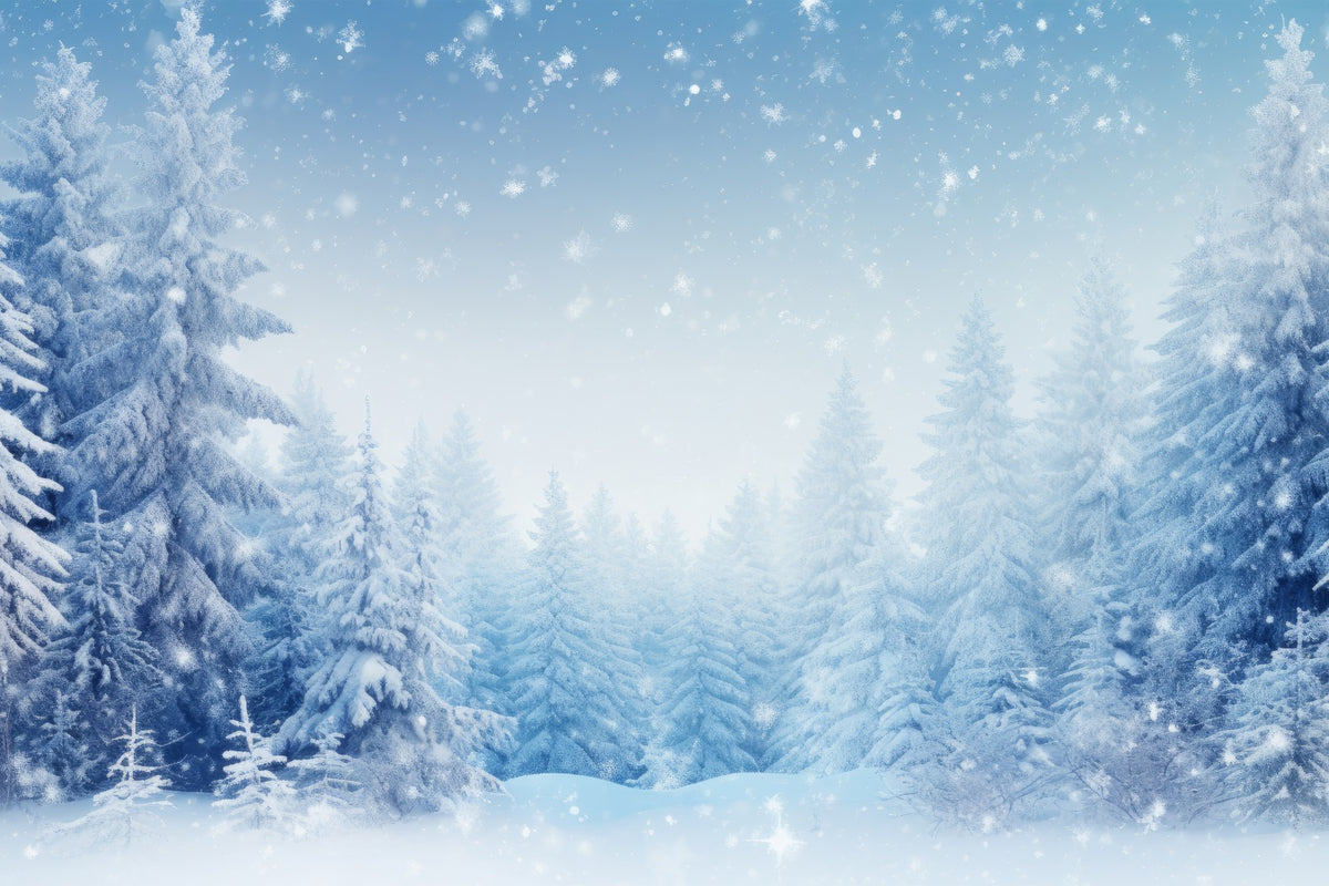 FELT  Ground Snow◆Icicle fall◆AbyssNova Snowflakes Fall Over Peaceful Winter Forest Backdrop BRP9-218