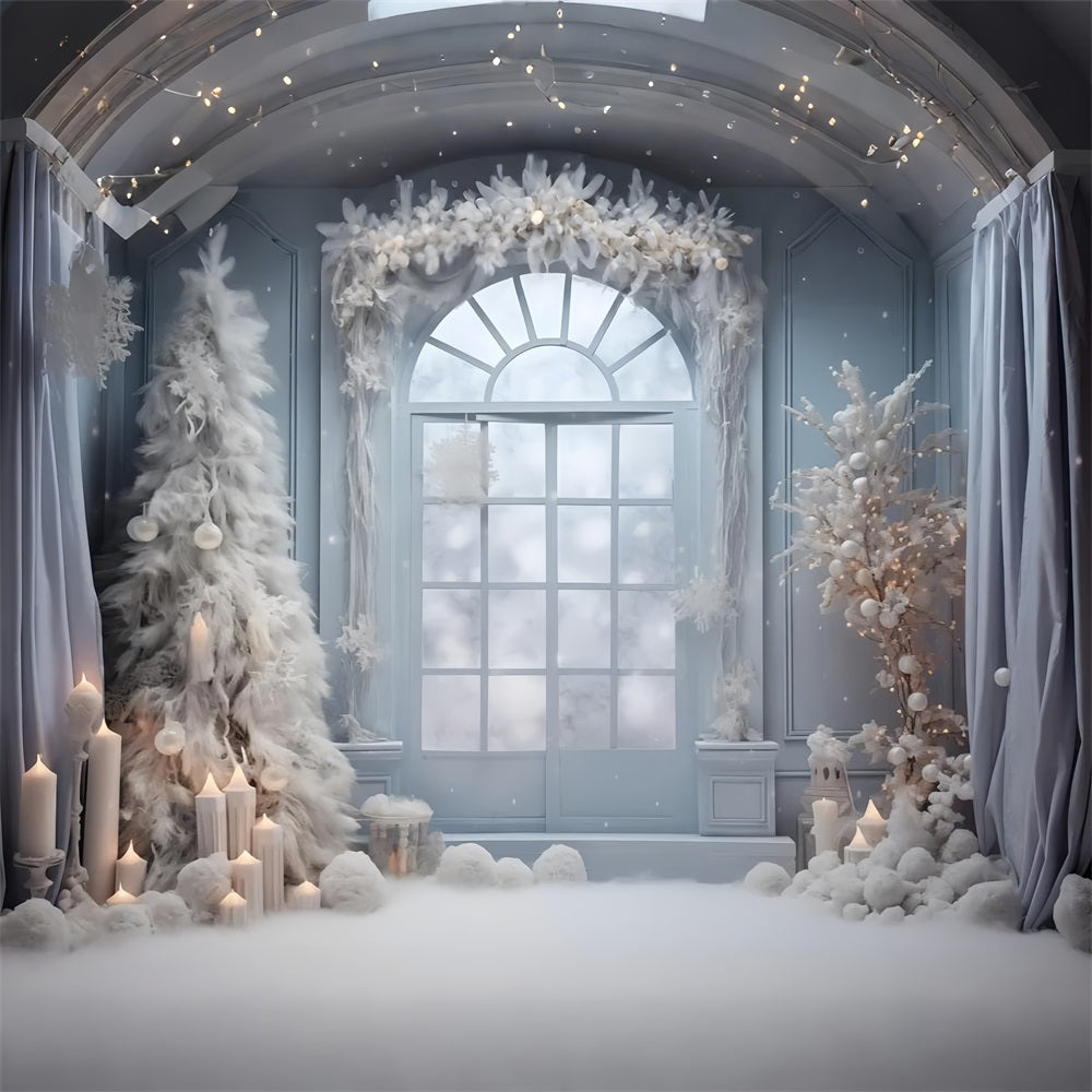Frosty Window Scene Candles Winter Backdrop BRP9-254
