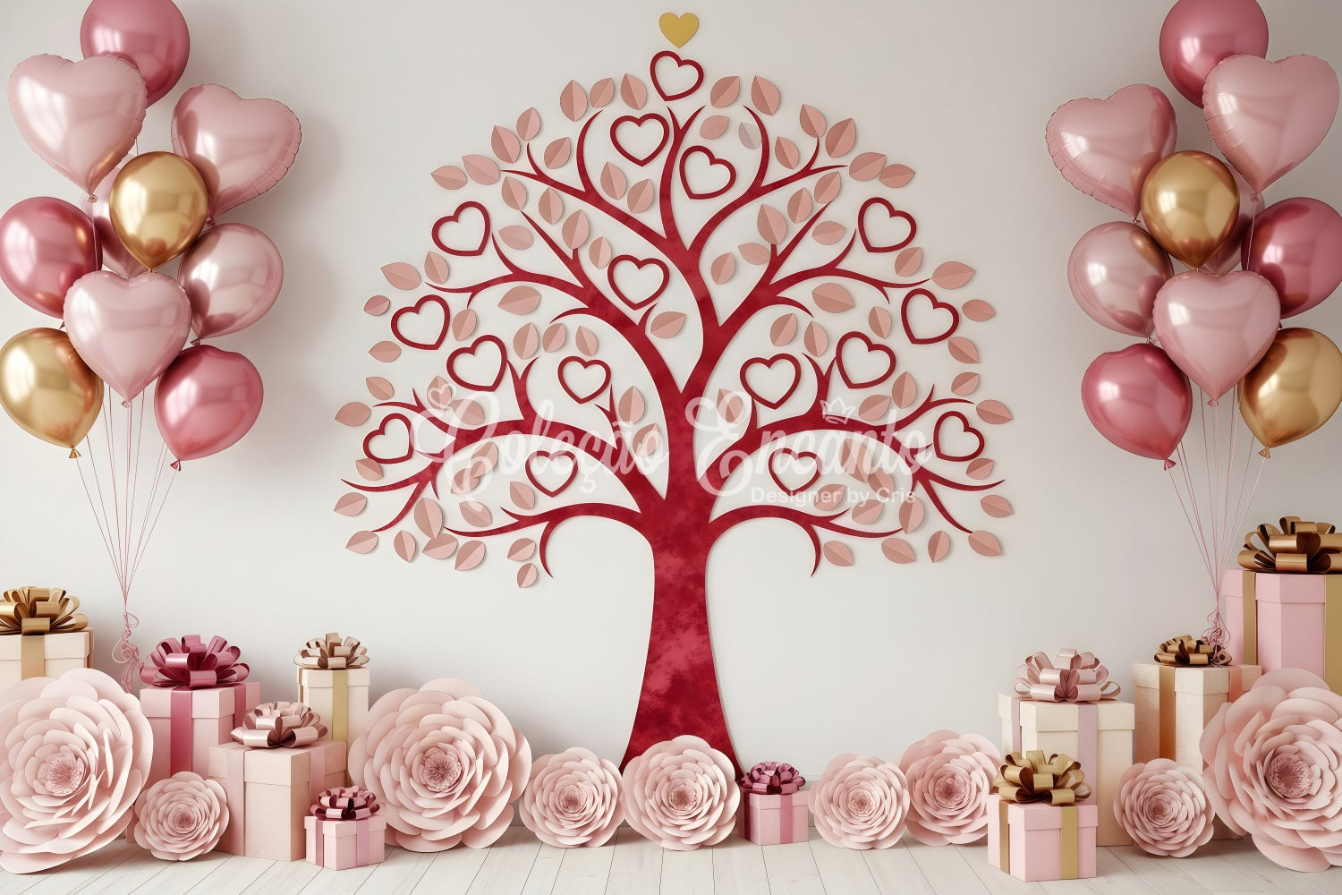 Valentines Backdrop Heart Tree Gift Display Valentines Day Backdrop By Magali