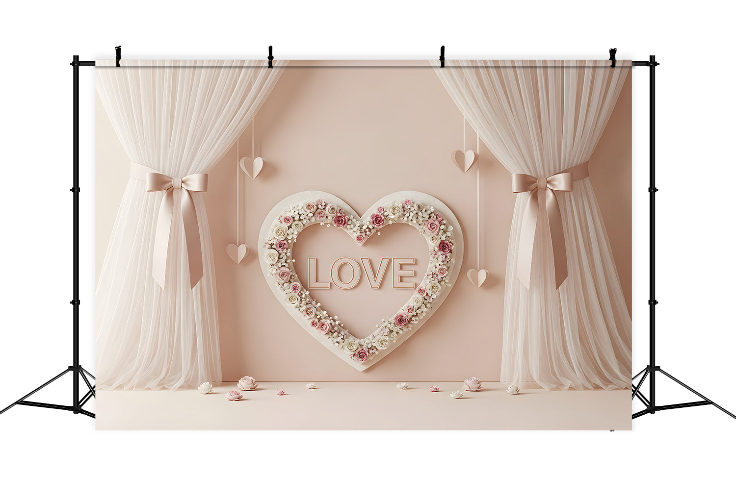 Valentine Backdrop Romantic Floral Heart Display Simple Valentine Backdrop By Magali