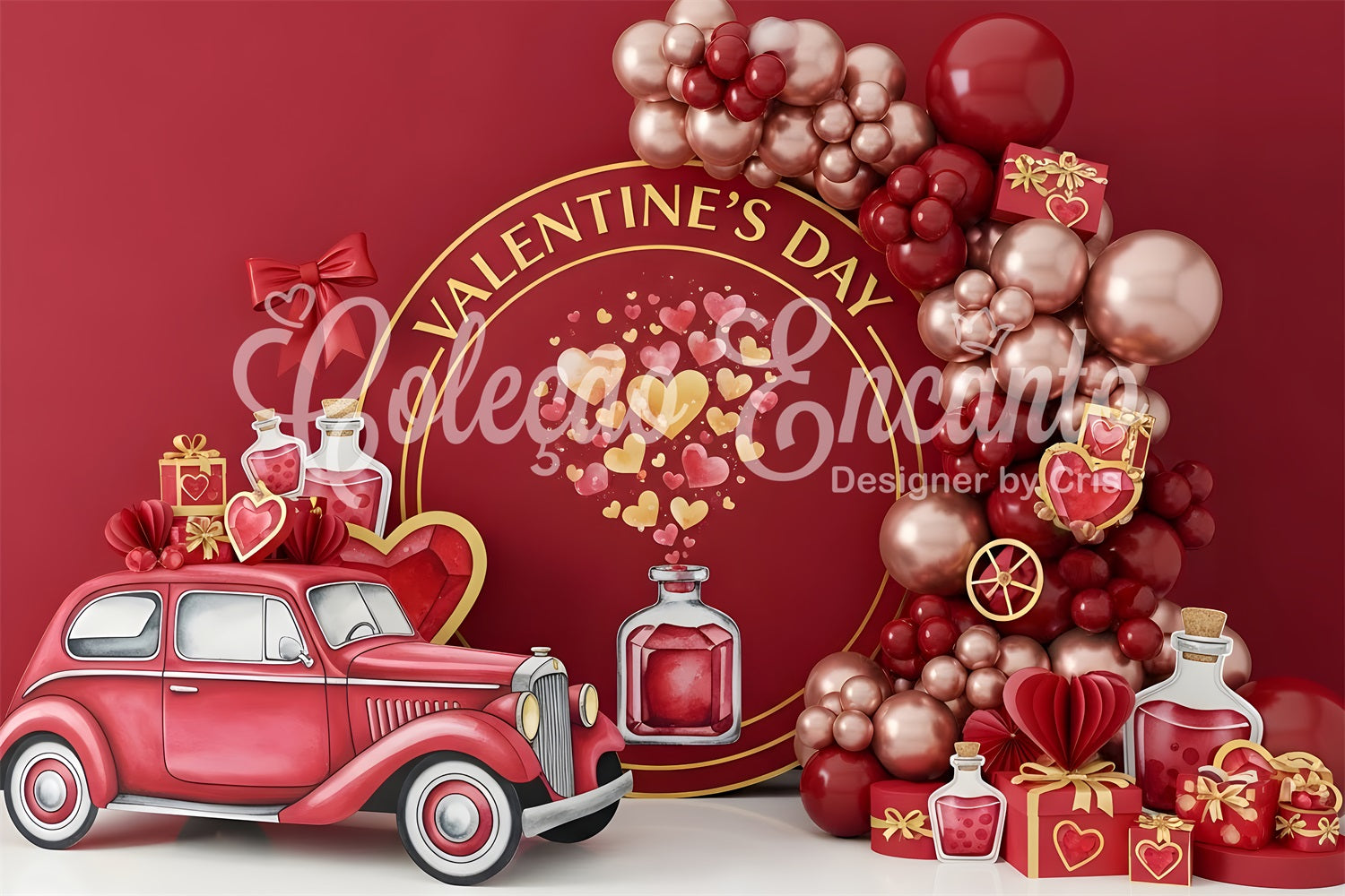 Valentines Backdrops Vintage Love Potion Car Valentine's Day Backdrop Ideas By Magali