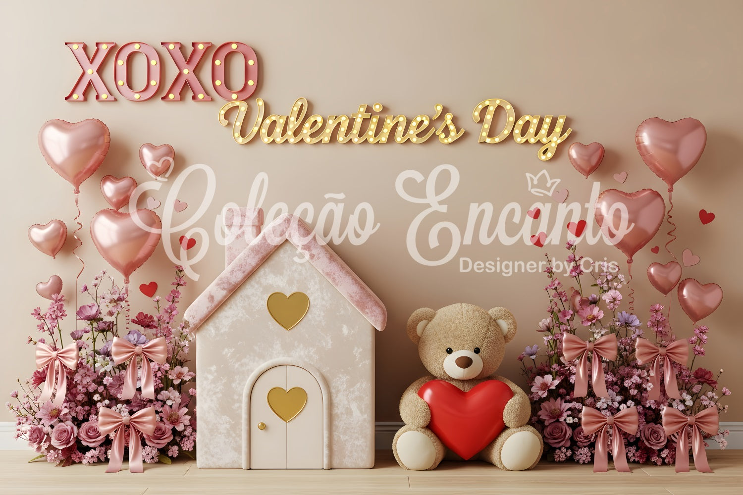 Valentine Backdrops Pink Cottage Teddy Love Valentine Backdrops For Pictures By Magali