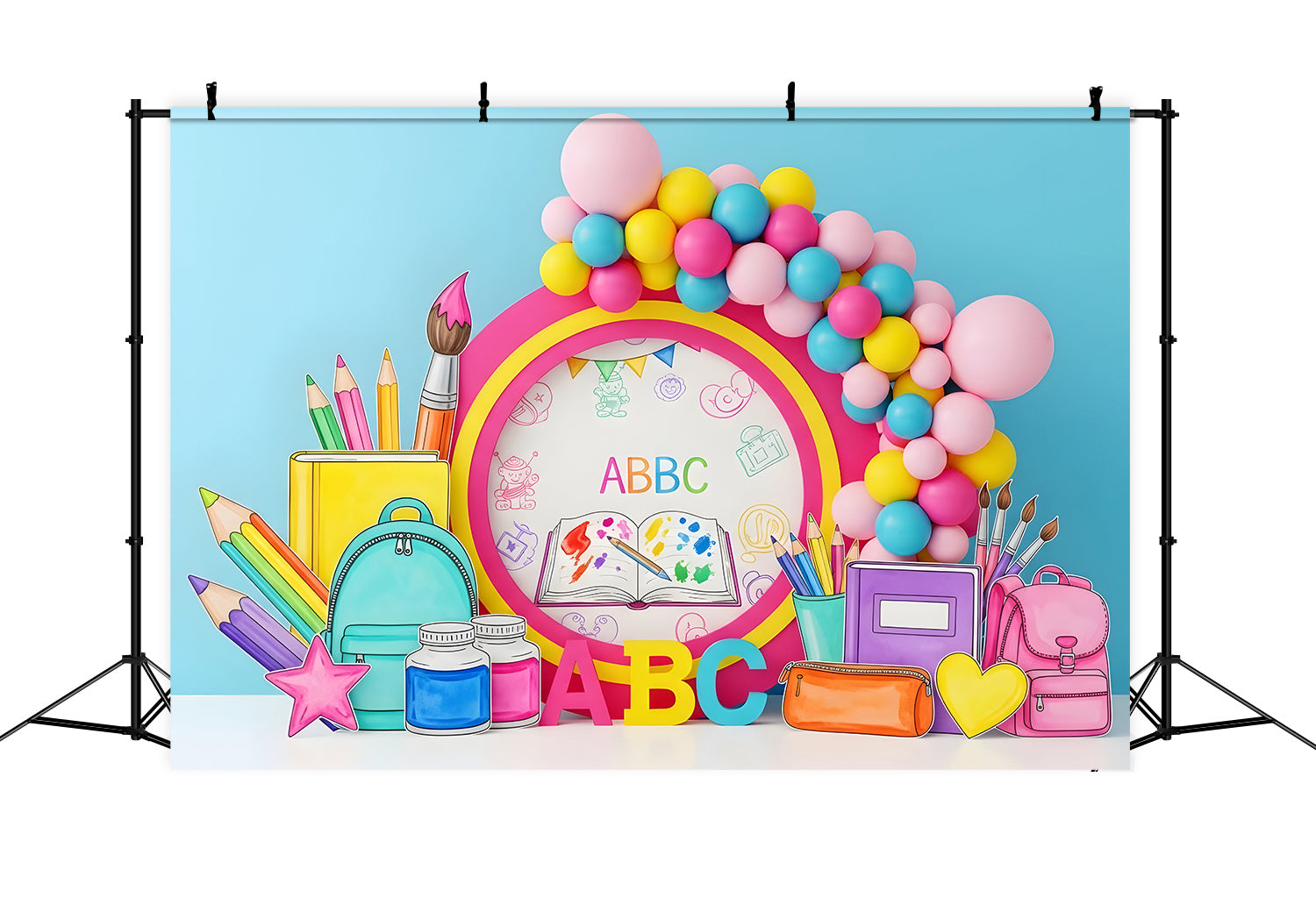 Preschool Backdrop Art Supplies Rainbow Back To School Backdrops By Magali