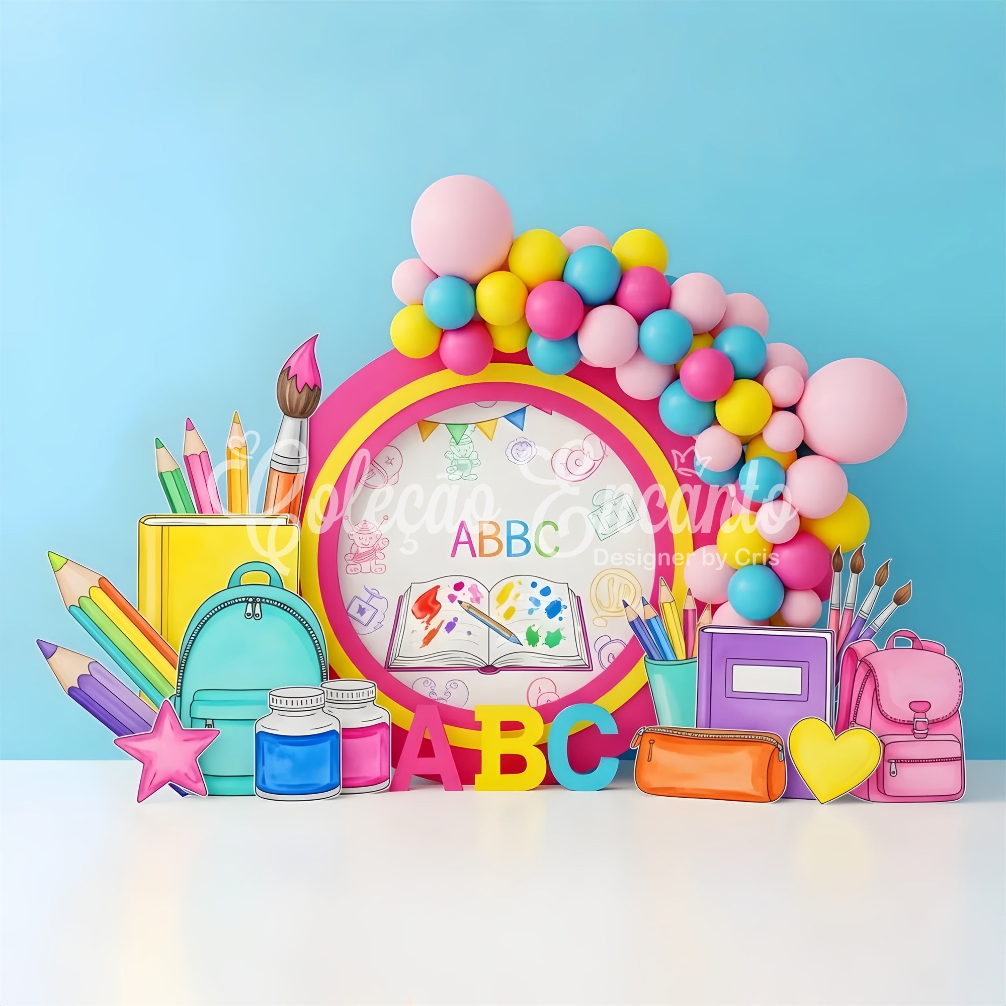 Preschool Backdrop Art Supplies Rainbow Back To School Backdrops By Magali