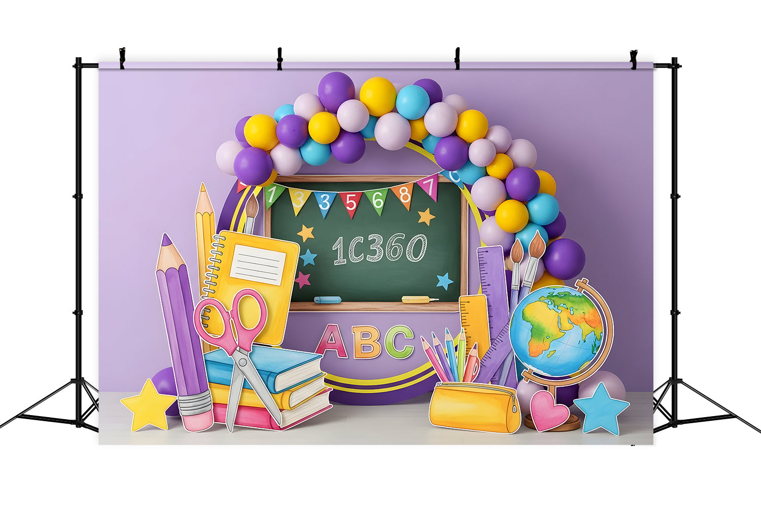 Back To School Backdrop Ideas Colorful Chalkboard Numbers School Backdrop By Magali