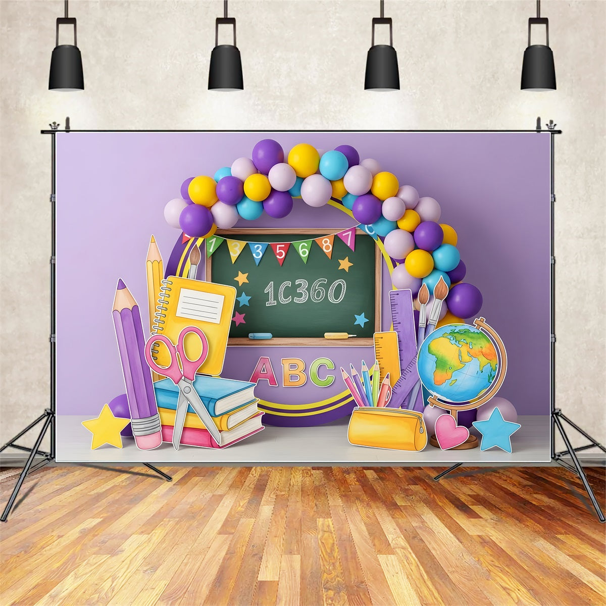 Back To School Backdrop Ideas Colorful Chalkboard Numbers School Backdrop By Magali