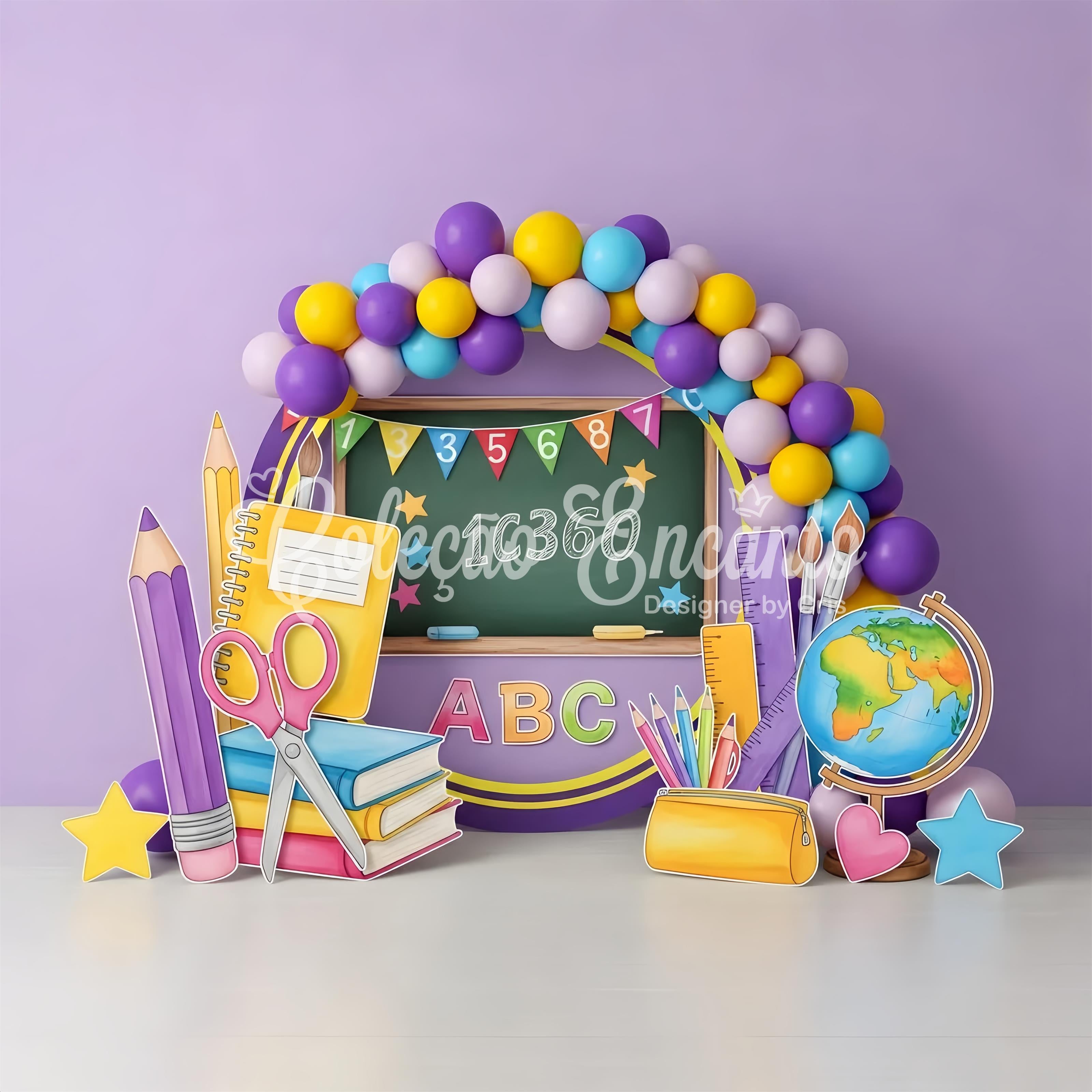 Back To School Backdrop Ideas Colorful Chalkboard Numbers School Backdrop By Magali