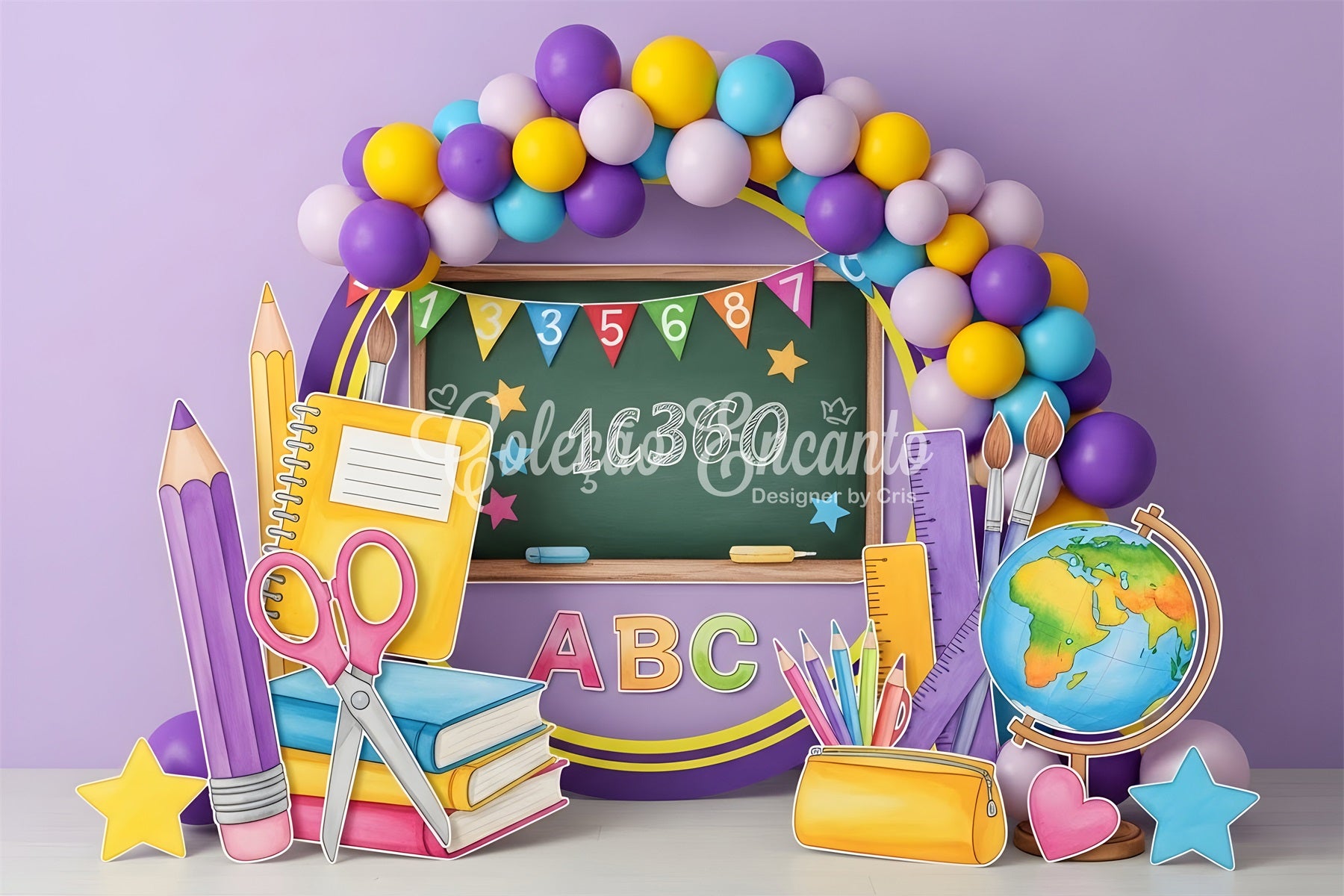 Back To School Backdrop Ideas Colorful Chalkboard Numbers School Backd