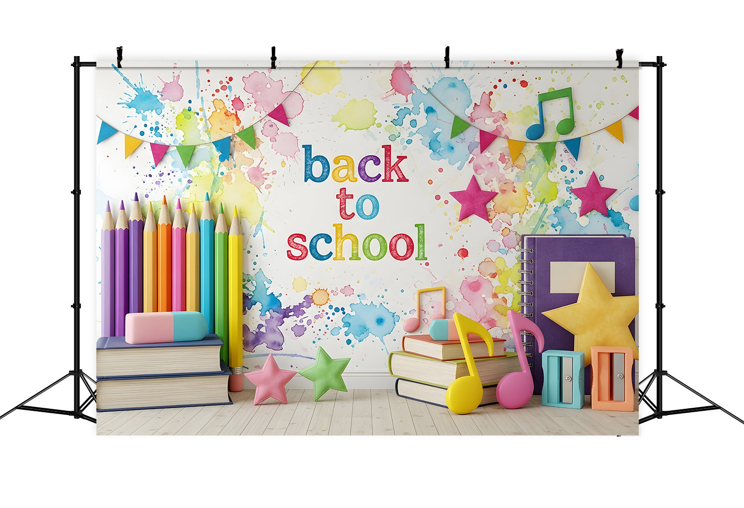 School Photo Backdrop Paint Splash Rainbow Classroom Back To School Backdrop By Magali