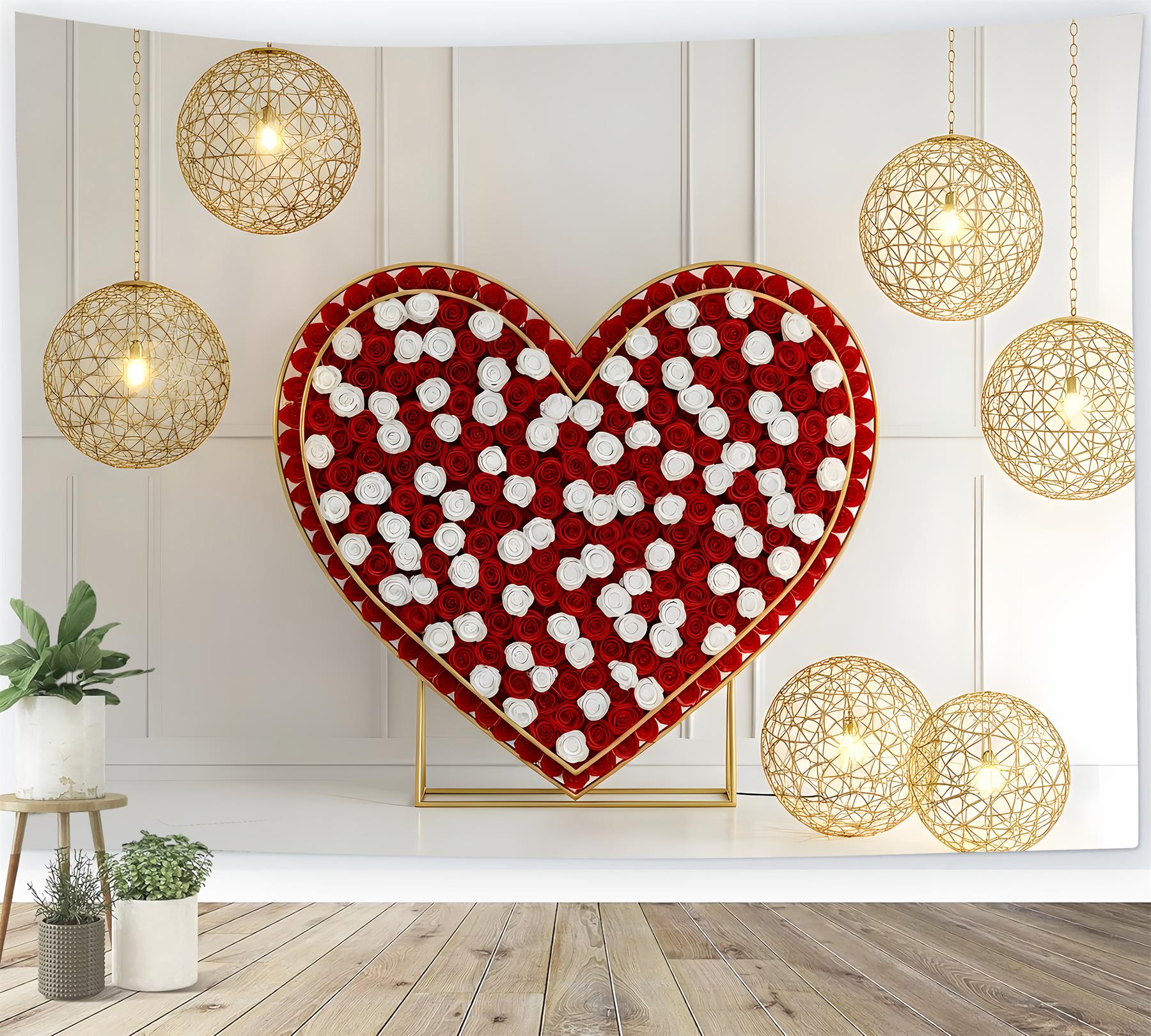 Valentine Backdrop Ideas Rose Heart Frame Lights Simple Valentine Backdrop By Magali