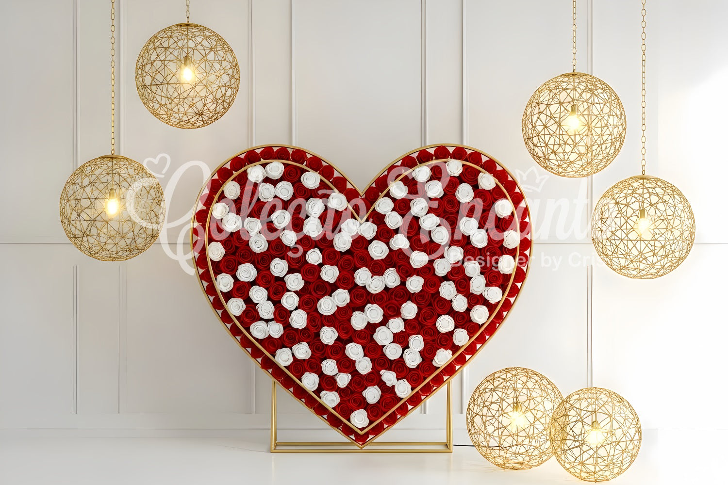 Valentine Backdrop Ideas Rose Heart Frame Lights Simple Valentine Back