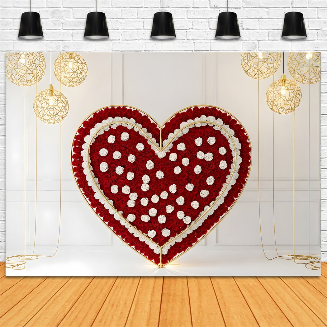 Valentine's Day Backdrop Ideas Red Rose Heart Lights Simple Valentine Backdrop By Magali