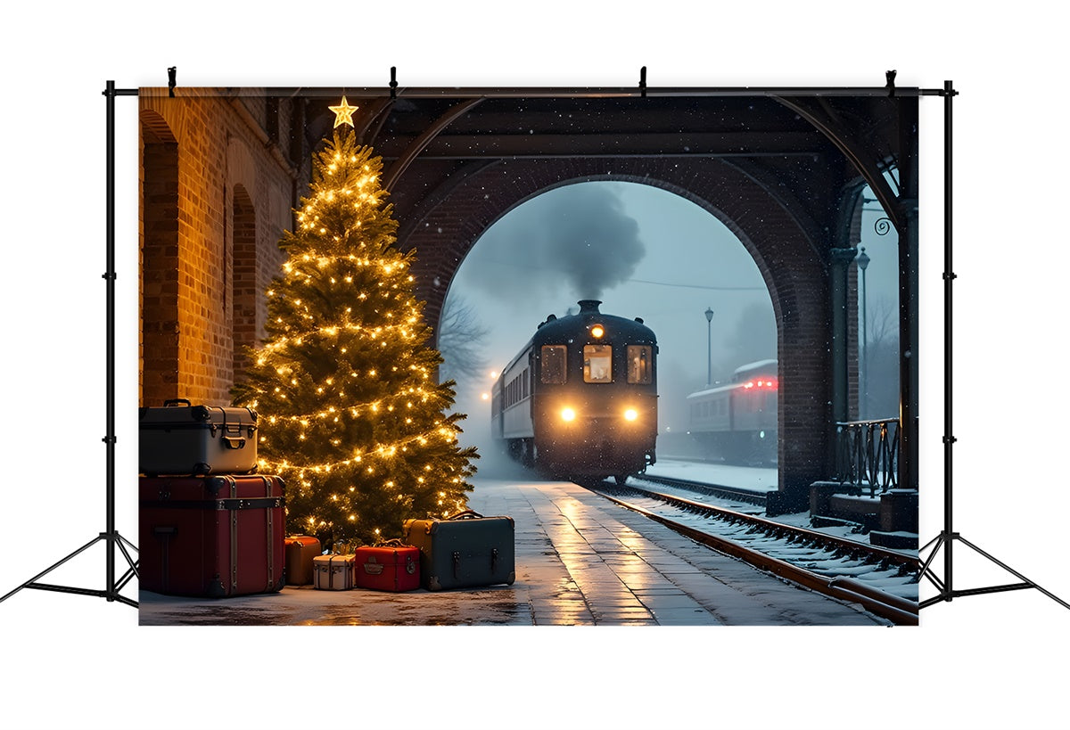 Christmas Backdrops Sale Snow Train Ride Backdrop By Magali