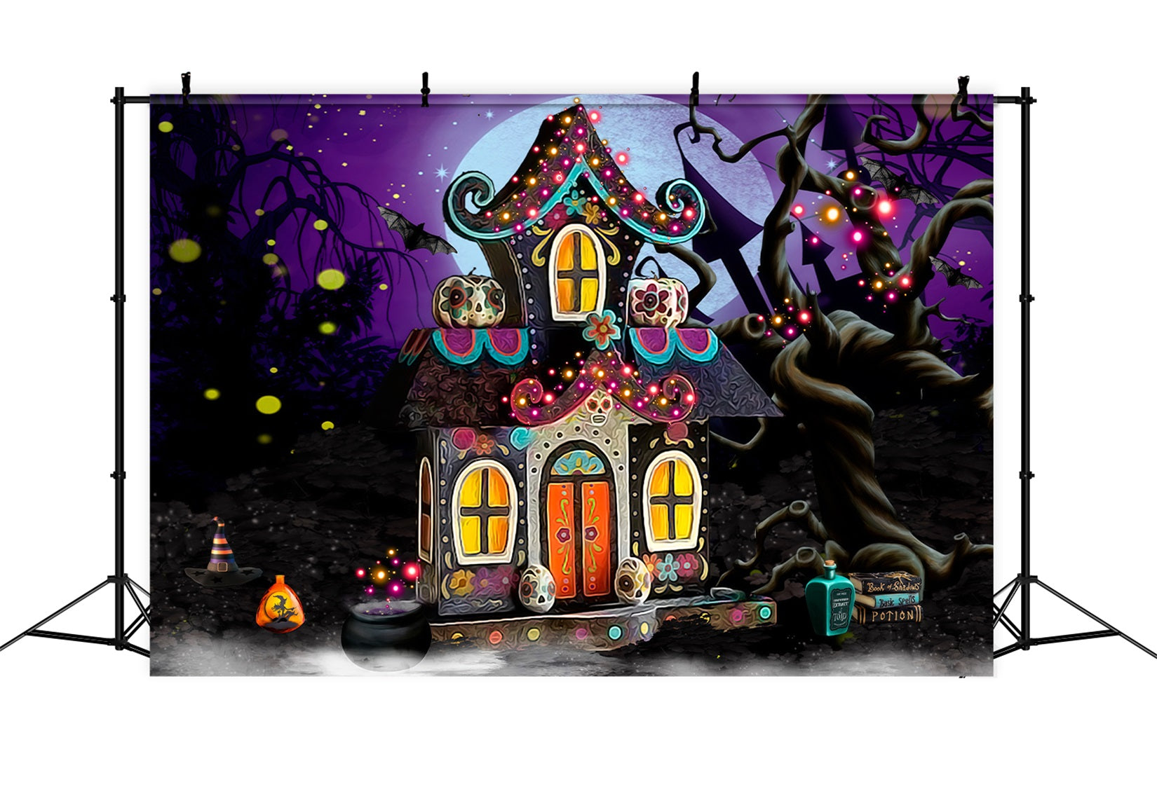 Children Backdrops Whimsical Haunted Candy Cottage Glow Kids Halloween Backdrop By Magali
