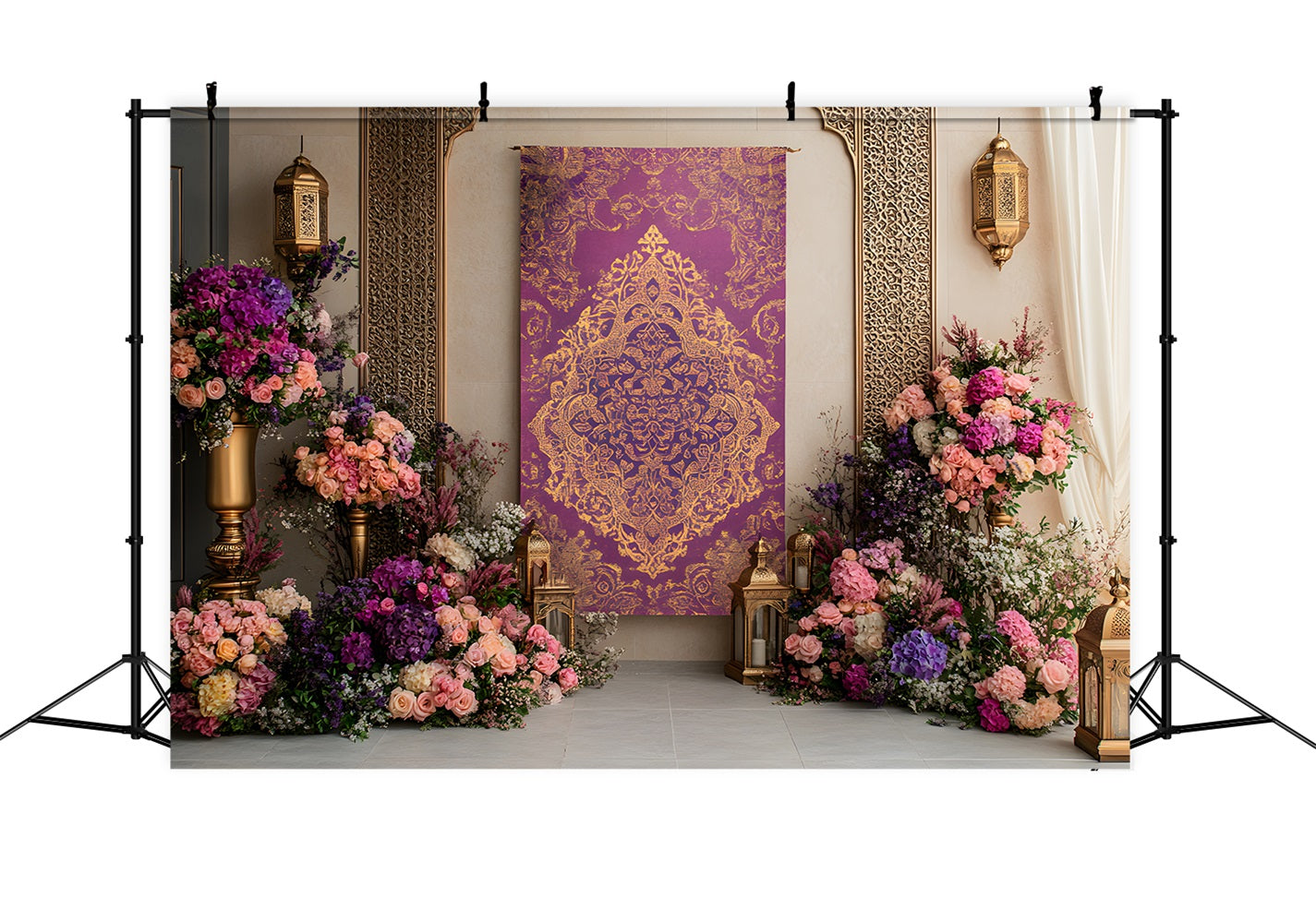 Mother's Day Photo Backdrop Ideas Purple Gold Floral Elegance Mother Day Photo Backdrops By Magali