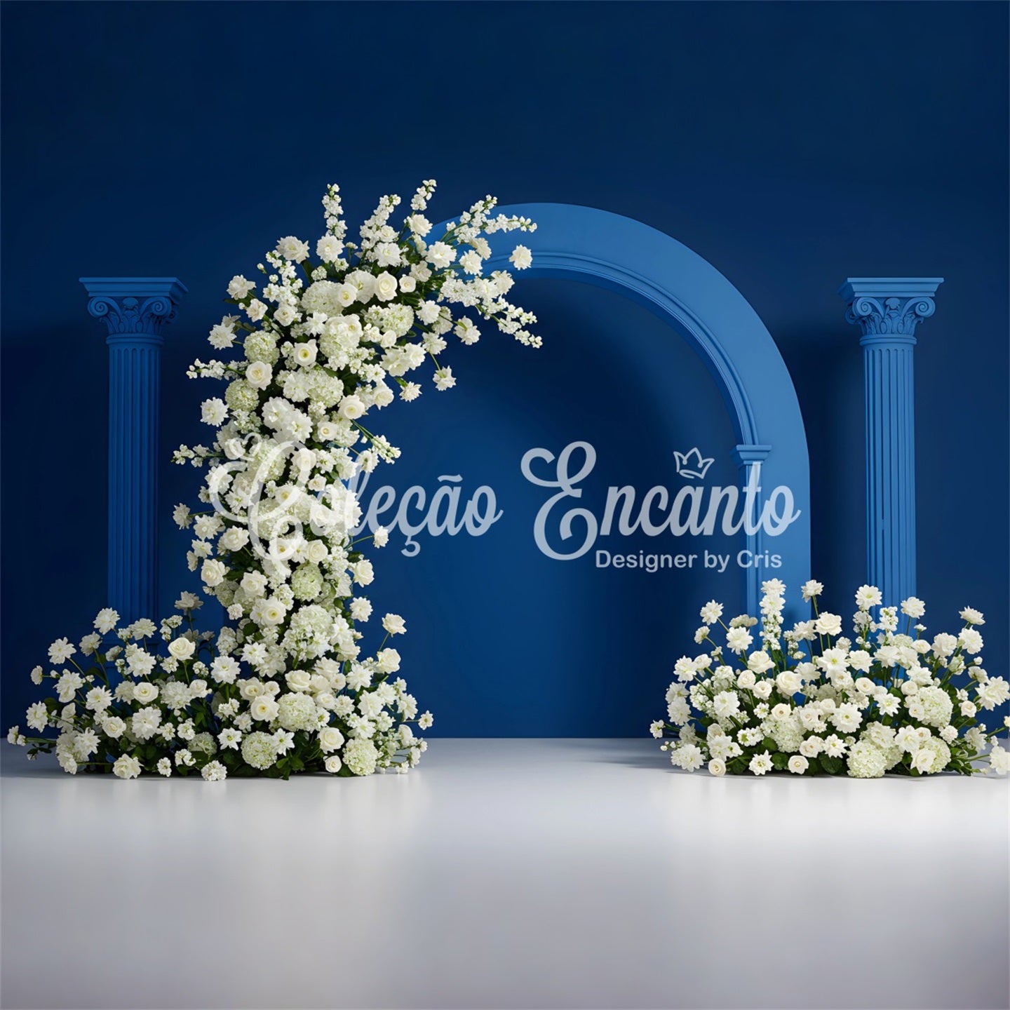 Backdrop Mothers Day White Floral Blue Arch Mothers Day Photo Booth Backdrops By Magali
