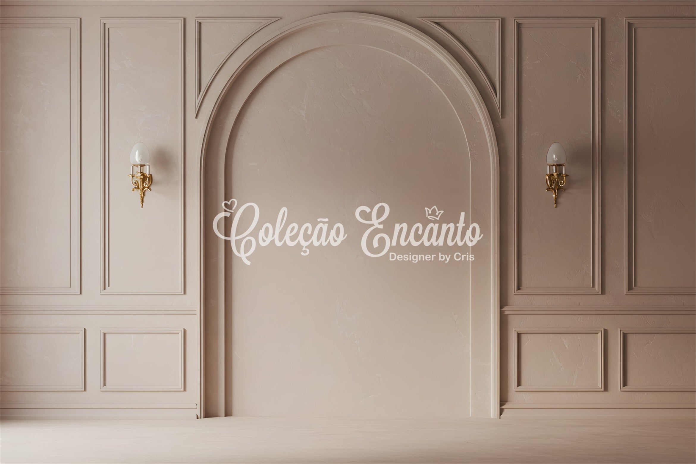 Mothers Day Picture Backdrop Vintage Wall Beige Archway Mother's Day Photo Backdrops By Magali