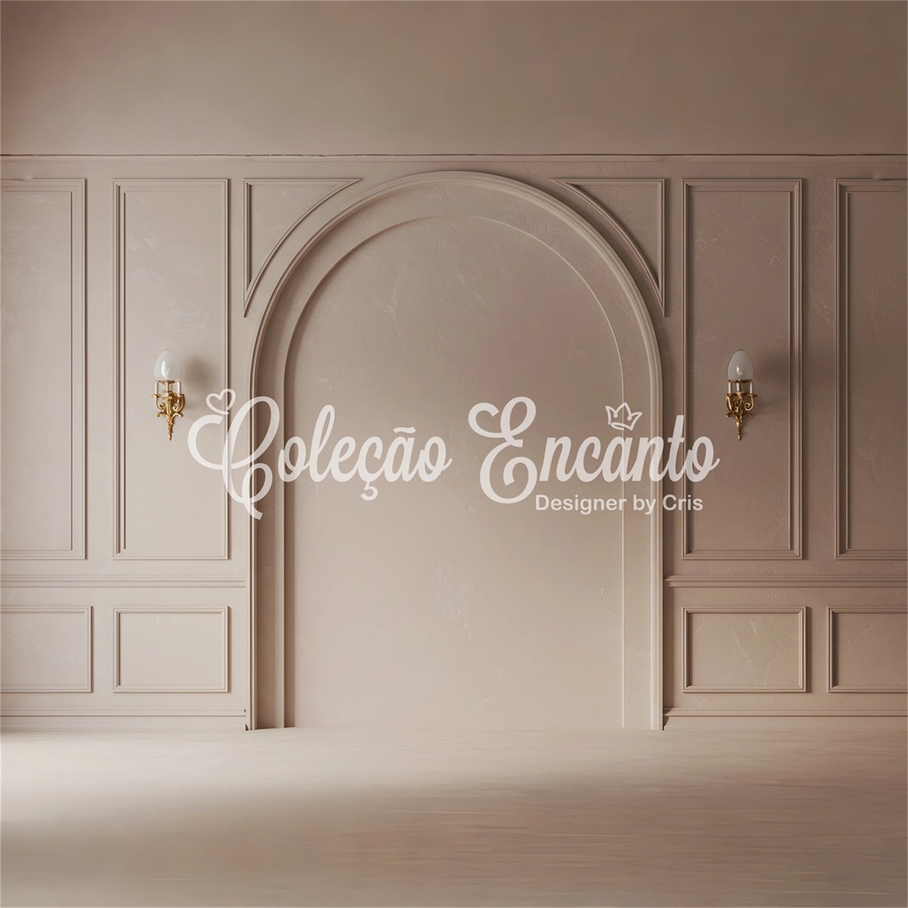 Mothers Day Picture Backdrop Vintage Wall Beige Archway Mother's Day Photo Backdrops By Magali