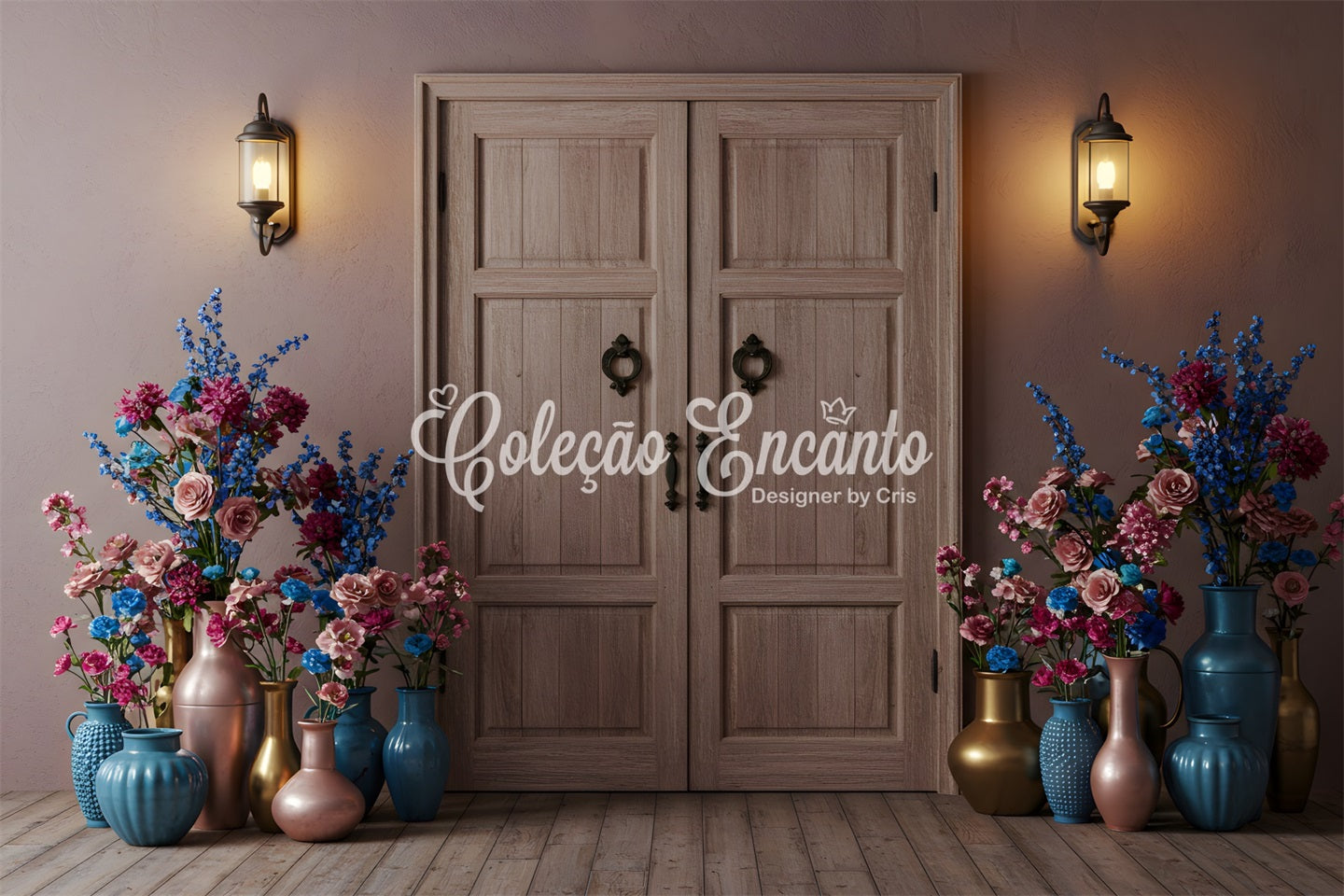 Happy Mothers Day Photo Backdrop Vase Floral Doorway Mother's Day Backdrop Design By Magali