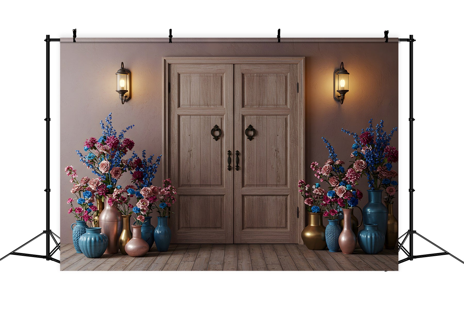 Happy Mothers Day Photo Backdrop Vase Floral Doorway Mother's Day Backdrop Design By Magali