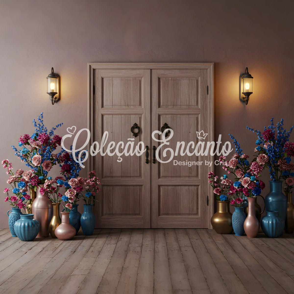 Happy Mothers Day Photo Backdrop Vase Floral Doorway Mother's Day Backdrop Design By Magali