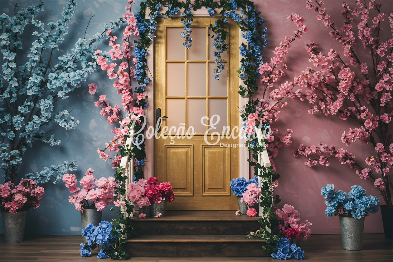 Backdrops For Mothers Day Two Tone Floral Door Mother's Day Photography Backdrops By Magali