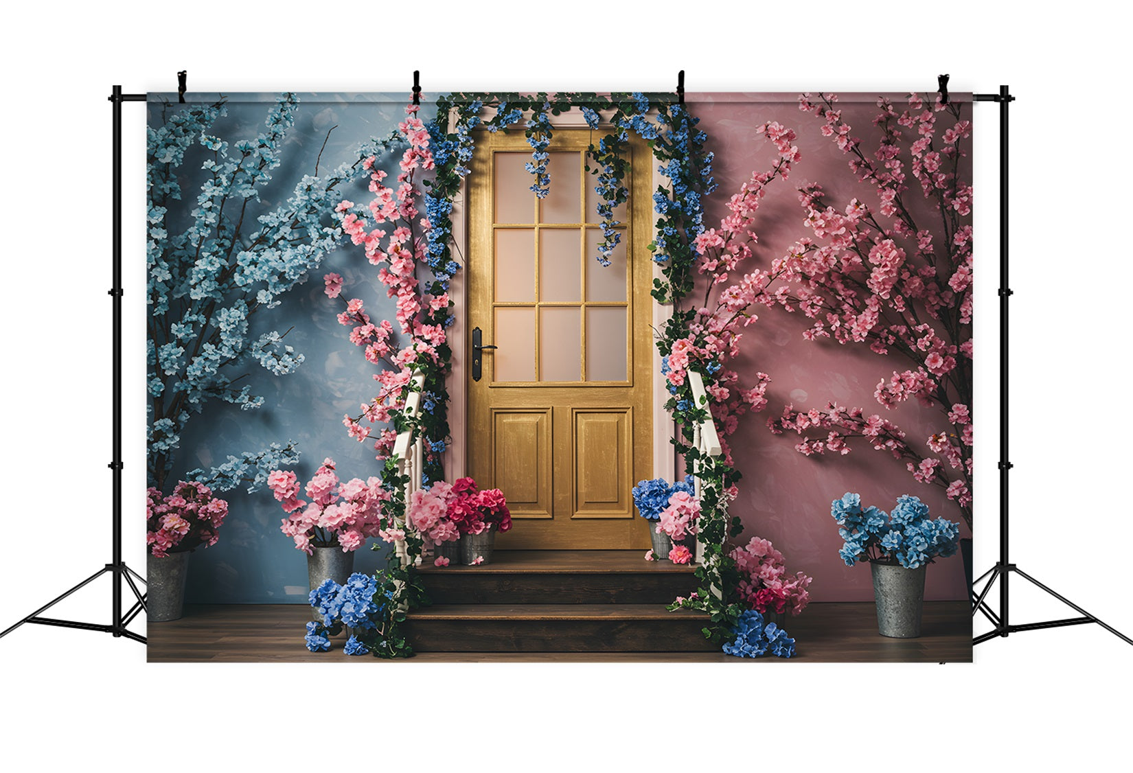 Backdrops For Mothers Day Two Tone Floral Door Mother's Day Photography Backdrops By Magali