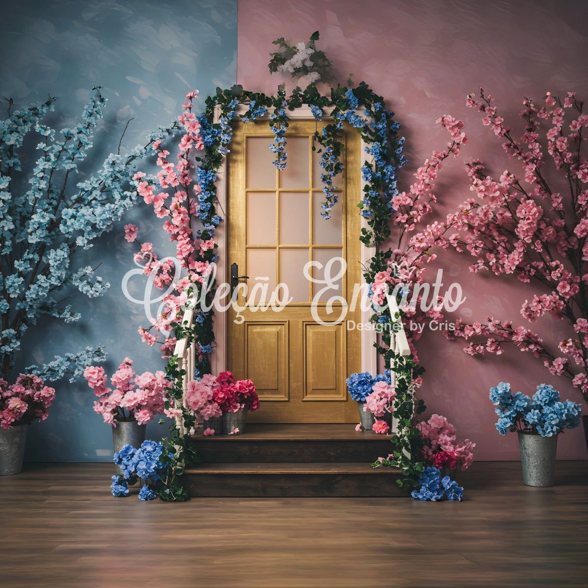 Backdrops For Mothers Day Two Tone Floral Door Mother's Day Photography Backdrops By Magali