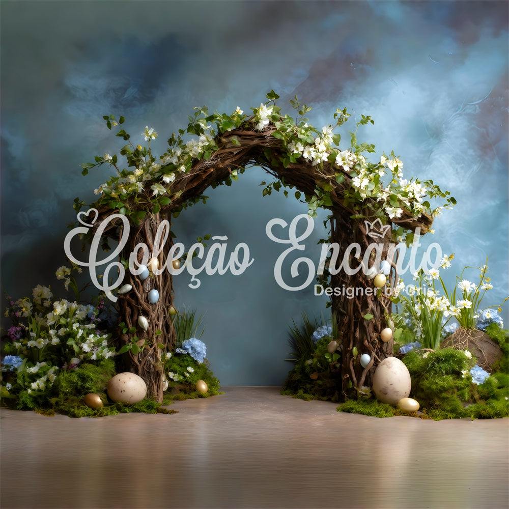 Easter Spring Backdrop Twig Arch Mossy Eggs Easter Picture Backdrop Ideas By Magali