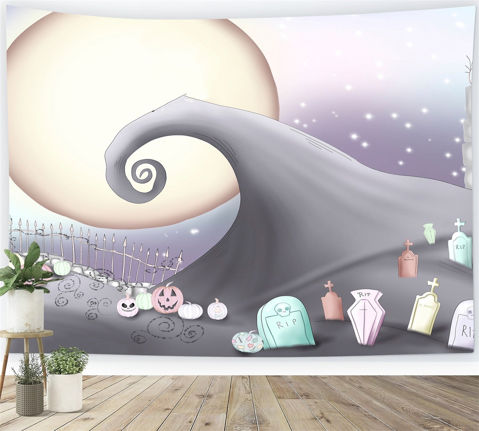 Newborn Backdrops Pastel Graveyard Moonlit Hill Kids Halloween Photo Backdrop By Magali