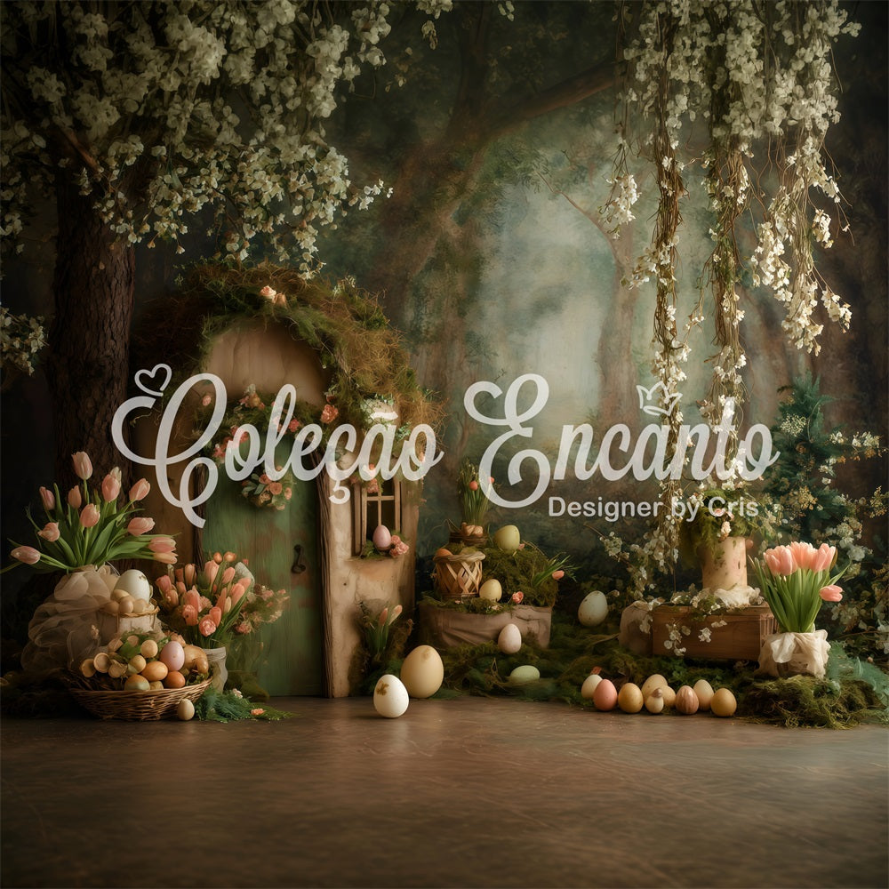 Easter Bunny Burrow Backdrop Hobbit Door Egg Baskets Outdoor Easter Backdrop Ideas By Magali