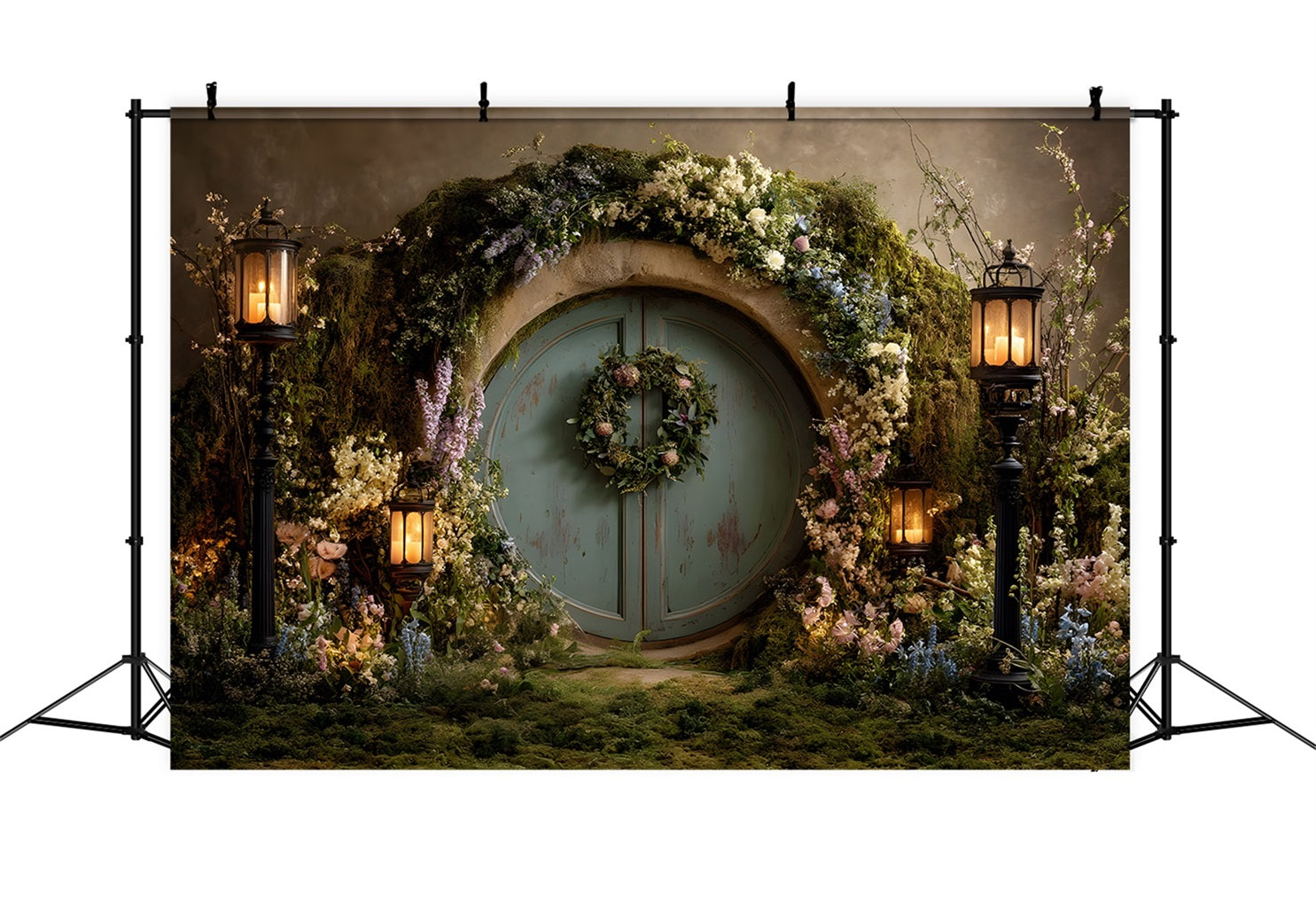 Bunny Burrow Backdrop Mystic Garden Door Lantern Light Easter Backdrop Ideas By Magali