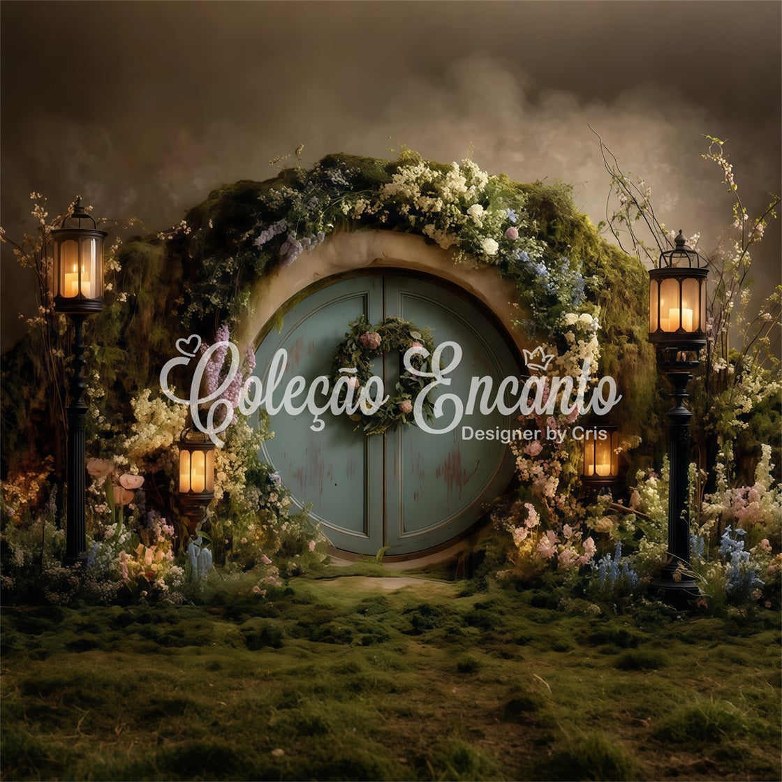 Bunny Burrow Backdrop Mystic Garden Door Lantern Light Easter Backdrop Ideas By Magali