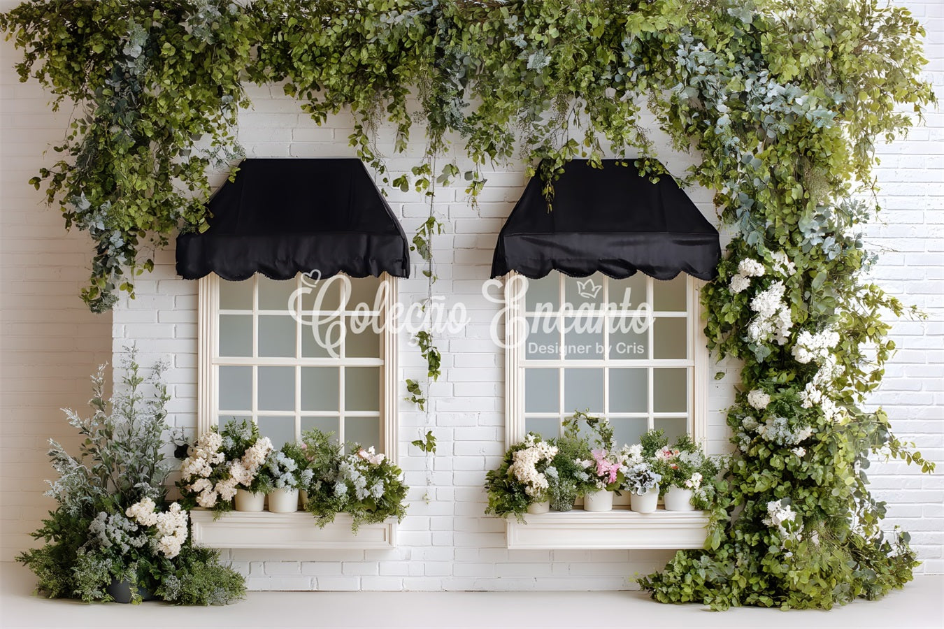 Easter Spring Backdrop Classic White Brick Awning Windows Backdrops For Easter By Magali