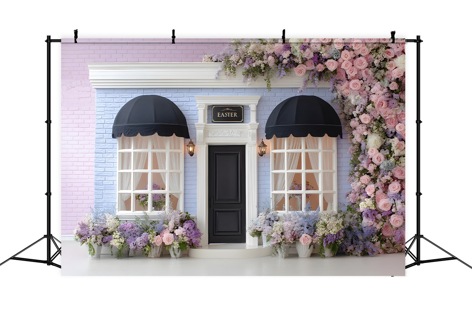 Easter Spring Backdrop Pastel Floral Brick Door Easter Backdrop For Photography By Magali