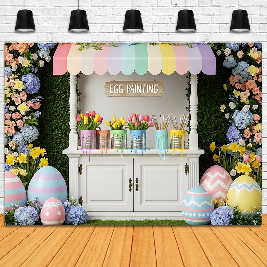 Easter Daffodil Backdrop Egg Painting Floral Stall Photo Backdrops Easter By Magali