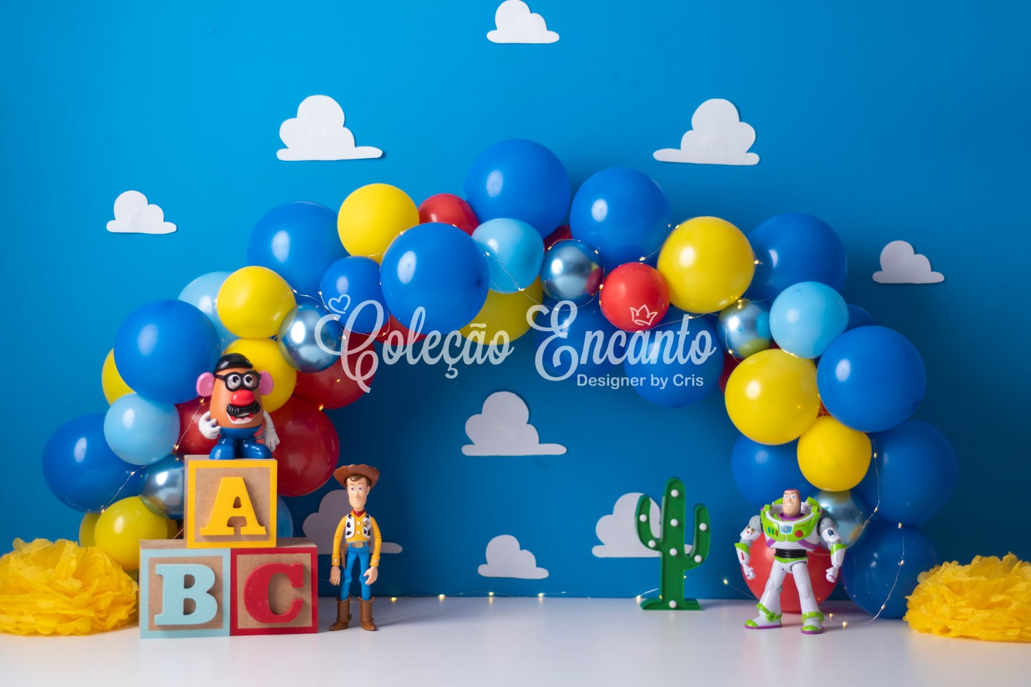 Backdrop For Newborn Photography Blue Balloon Toy Cowboy Space Kids Photo Backdrop By Magali