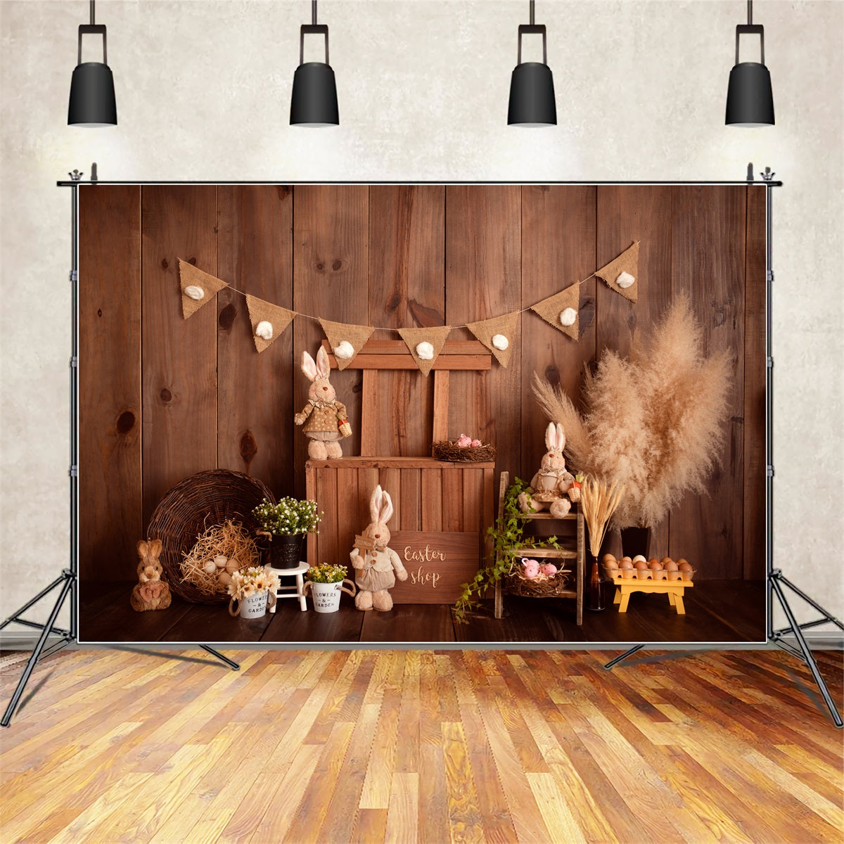 Newborn Backdrops For Photography Rustic Bunny Shop Display Easter Backdrop By Magali