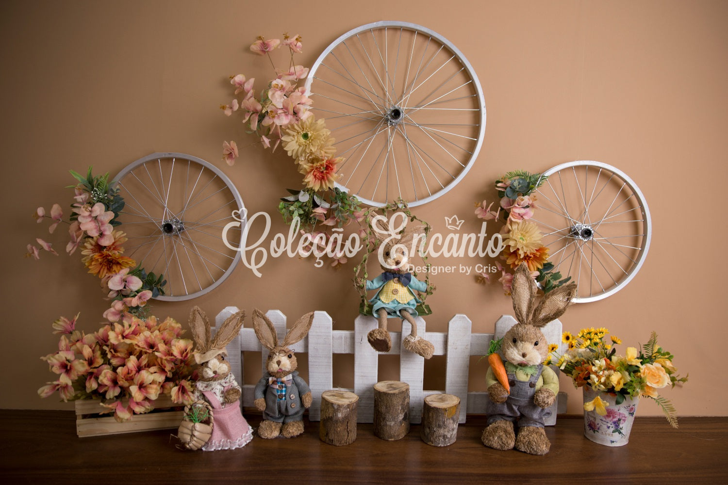 Newborn Photography Backdrop Vintage Bicycle Wheel Bunny Easter Backdrop Ideas By Magali